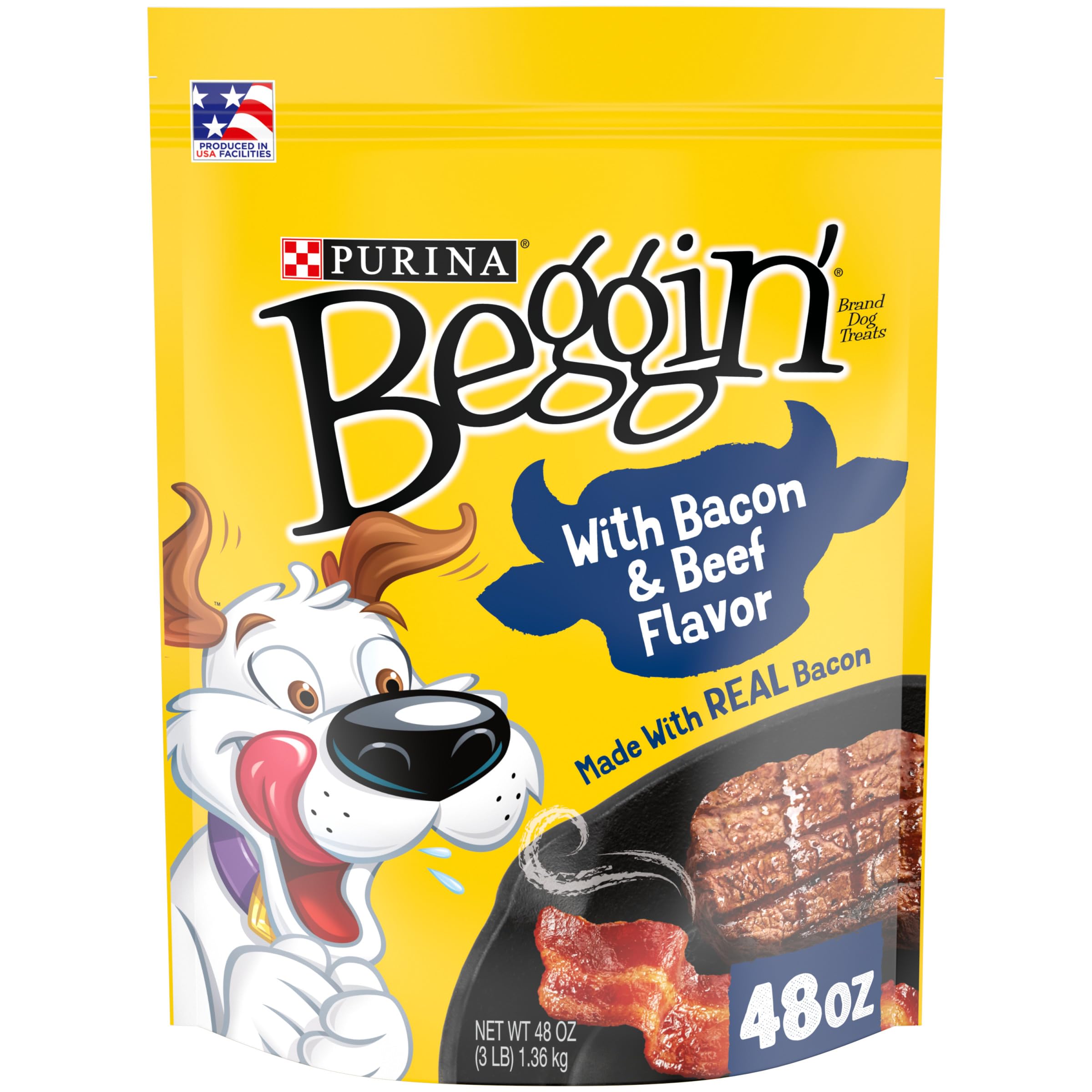 Purina Beggin Strips With Real Meat Dog Treats With Bacon and Beef Flavors - 48 oz. Pouch