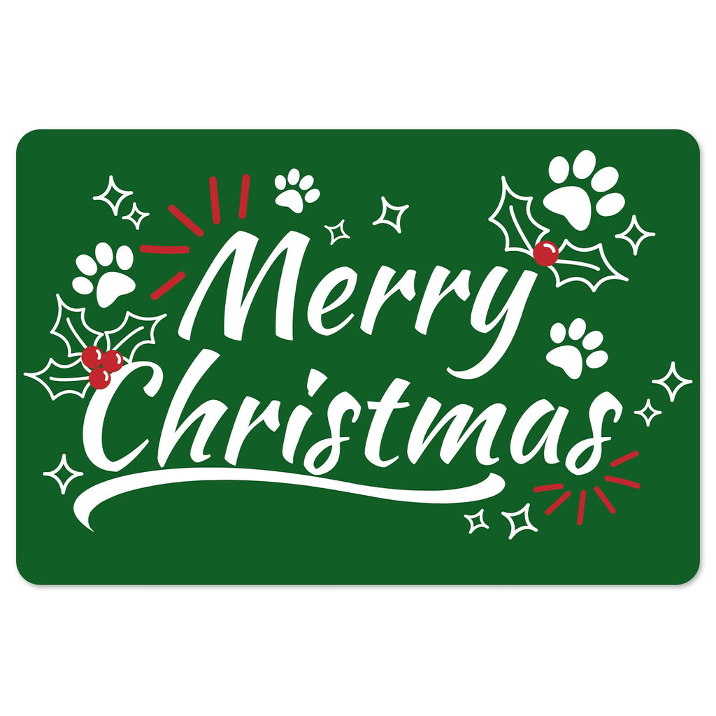 Christmas Dog Mats 23" 15" Pet Feeding Mat Absorbent Dog Food Mat for Water Spill Christmas Food Mat Dog Mat for Food and Water Bowl Quick Dry Dog Water Dispenser Mat Suitable for Medium Big Pet