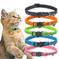 Pasking 10 Pack Reflective Cat Collars with Bells - Breakaway Colorful Adjustable for Girl Boy Kitten Gifts Pet Supplies Stuff Accessories 8" - 13"