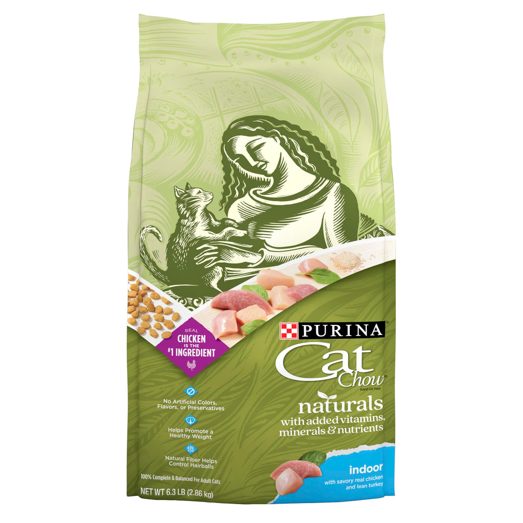 Purina Cat Chow Hairball Healthy Weight Indoor Natural Dry Cat Food Naturals Indoor - 6.3 lb. Bag