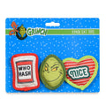 Dr. Seuss for Pets How The Grinch Stole Christmas 4” Grinch Who Hash Naughty & Nice Catnip Cat Plush Toys 3PC Set| Plush Cat Toys Catnip Cat Toys Pet Christmas Stocking Gift