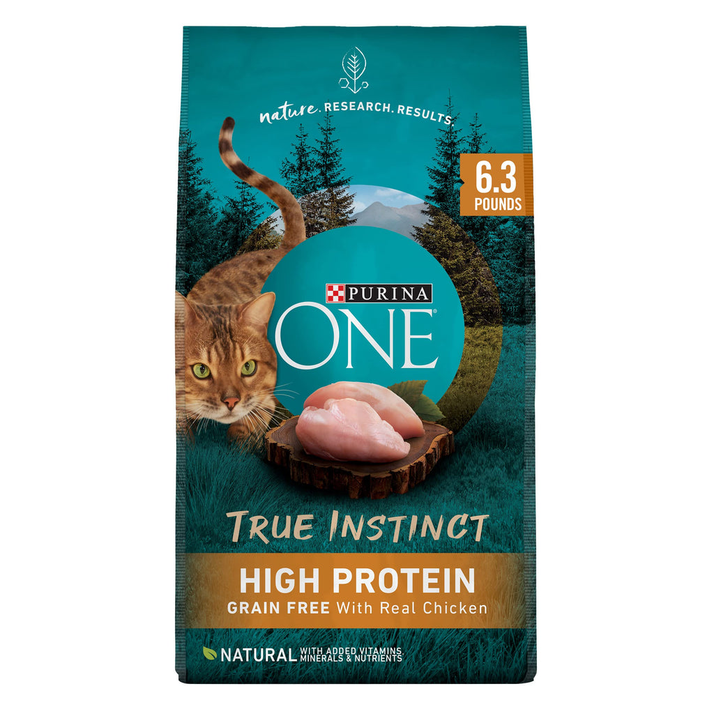 Purina ONE Natural High Protein Grain Free Dry Cat Food True Instinct With Real Chicken - 6.3 Lb. Bag